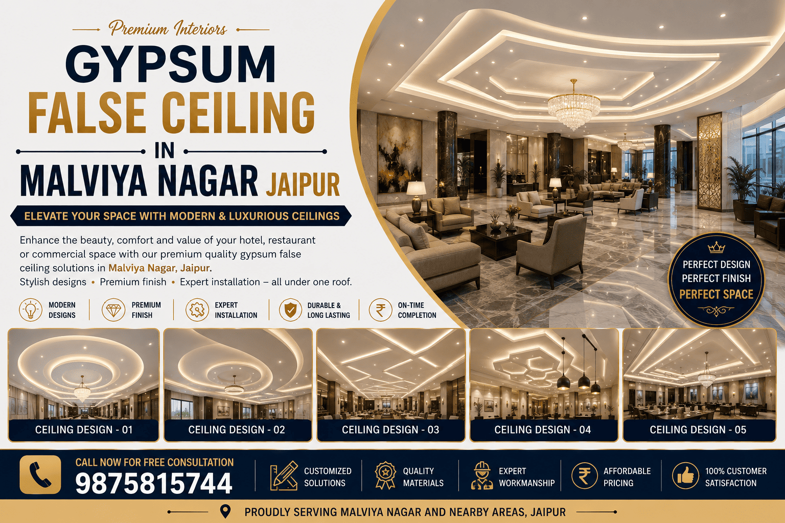 Gypsum False Ceiling in Malviya Nagar Jaipur