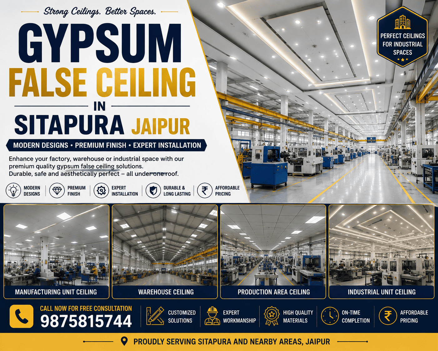 Gypsum False Ceiling in Sitapura Jaipur